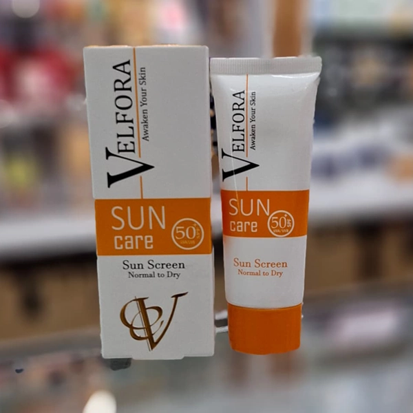 کرم ضد آفتاب ولفورا برای پوست خشک و نرمال SPF50 اصل بی رنگ 40 میل  | VELFORA sunscreen normal to dry spf50